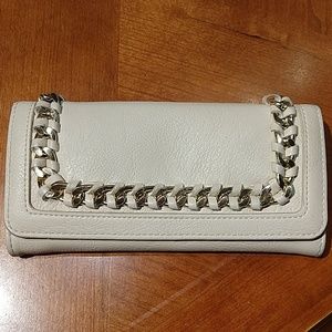 Charlotte Russe leather wallet, light cream